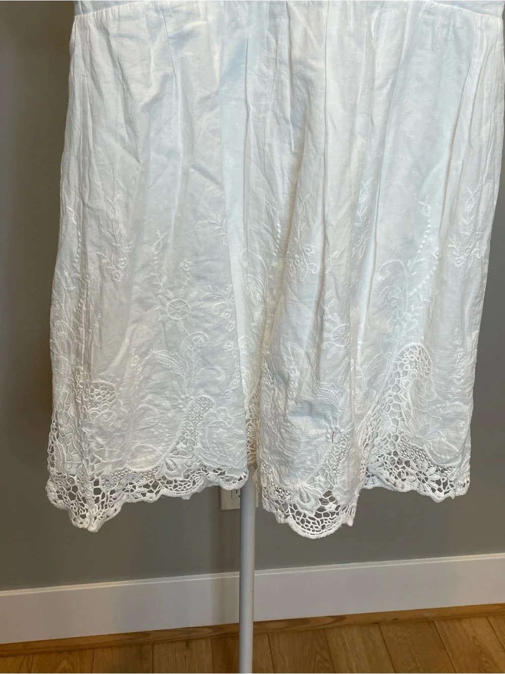 Selfie Leslie 100% Cotton White Cottagecore Embroidered Mini Dress Bridal Shower